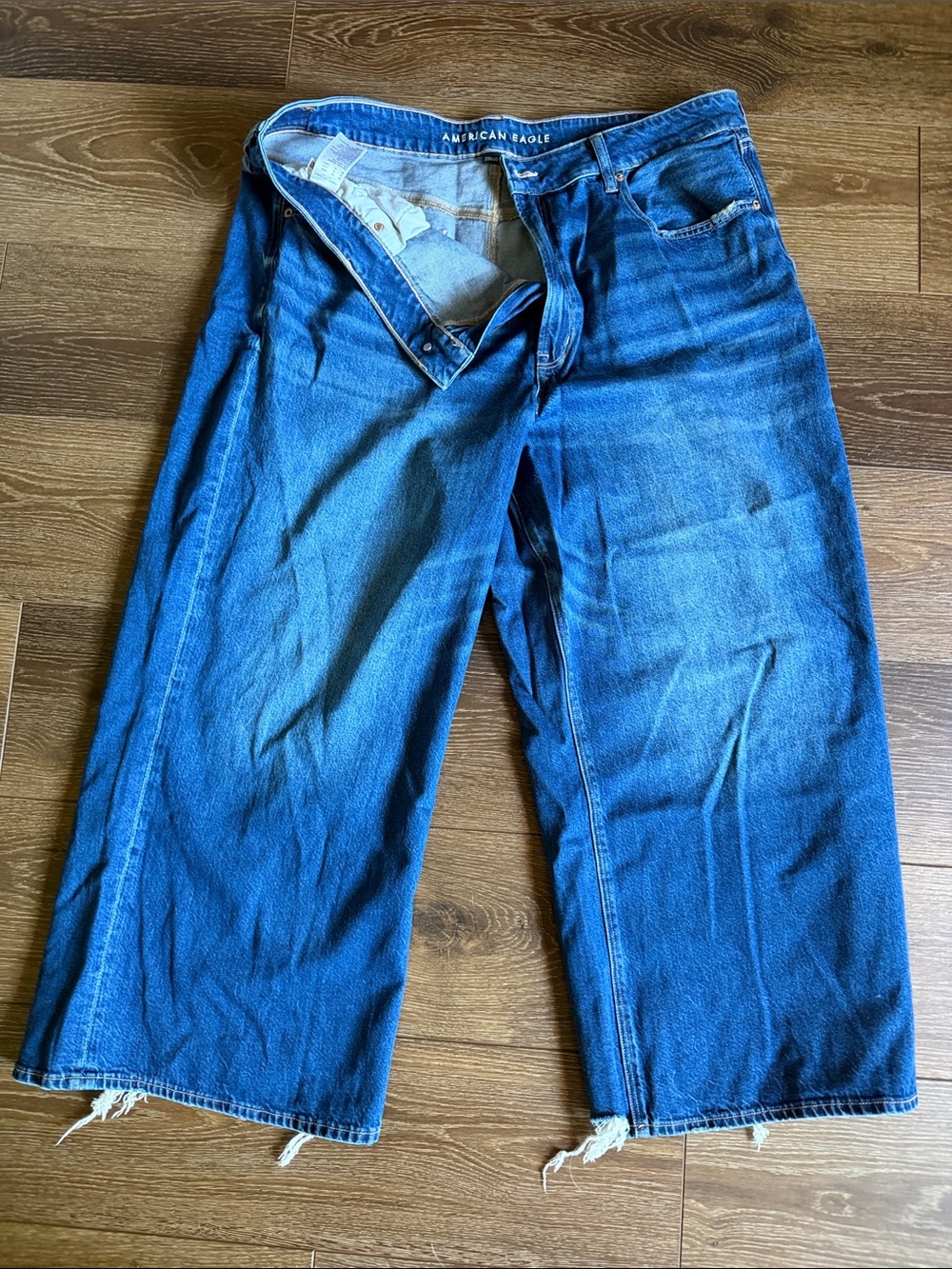 American Eagle Super High Rise Baggy Wide Leg Ankle Jeans